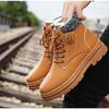 Зимние мужские повседневные ботинки, трендовые кожаные ботинки для мужчин, высокие хлопковые ботинки, теплые плюшевые ботинки для снега, подкладка для мужчин