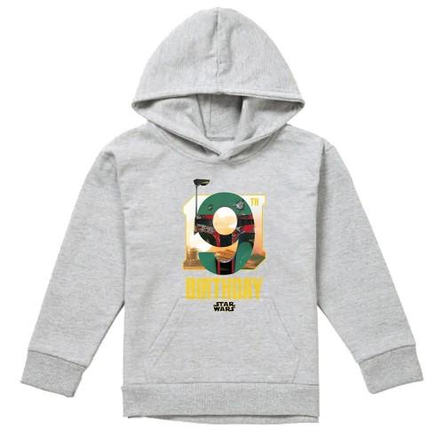 Disney Star Wars Childrens/Kids Boba Fett Heather 9th Birthday Hoodie