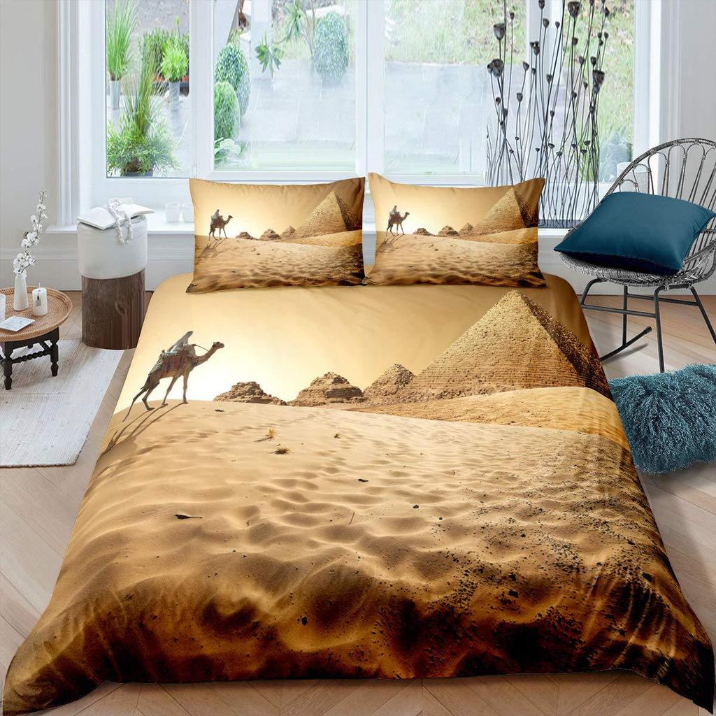 Ancient Egyptian Art Duvet Set Soft and Breathable Digital Printing Bedding Set