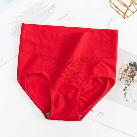 Женские трусы с высокой талией, сплошной цвет, мягкие дышащие антисептические бесшовные эластичные быстросохнущие 3D сотовые женские трусы, женское нижнее белье
