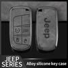 For Jeep Zinc Alloy Leather Car Key Case Cover Shell For Jeep Renegade Wrangler Patriot Grand Cherokee WK2 KL Compass Liberty