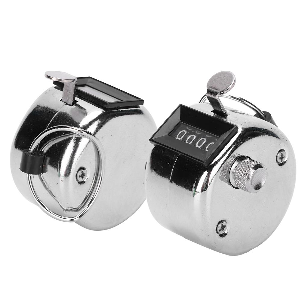 2Pcs Hand Tally Manual Knob Counter Stainless Steel 09999 for Workshop Inventory