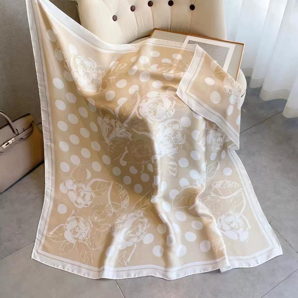 110cm Large Sqaure Scarf Printed Imitation Silk Scarf Women's Hadscarf