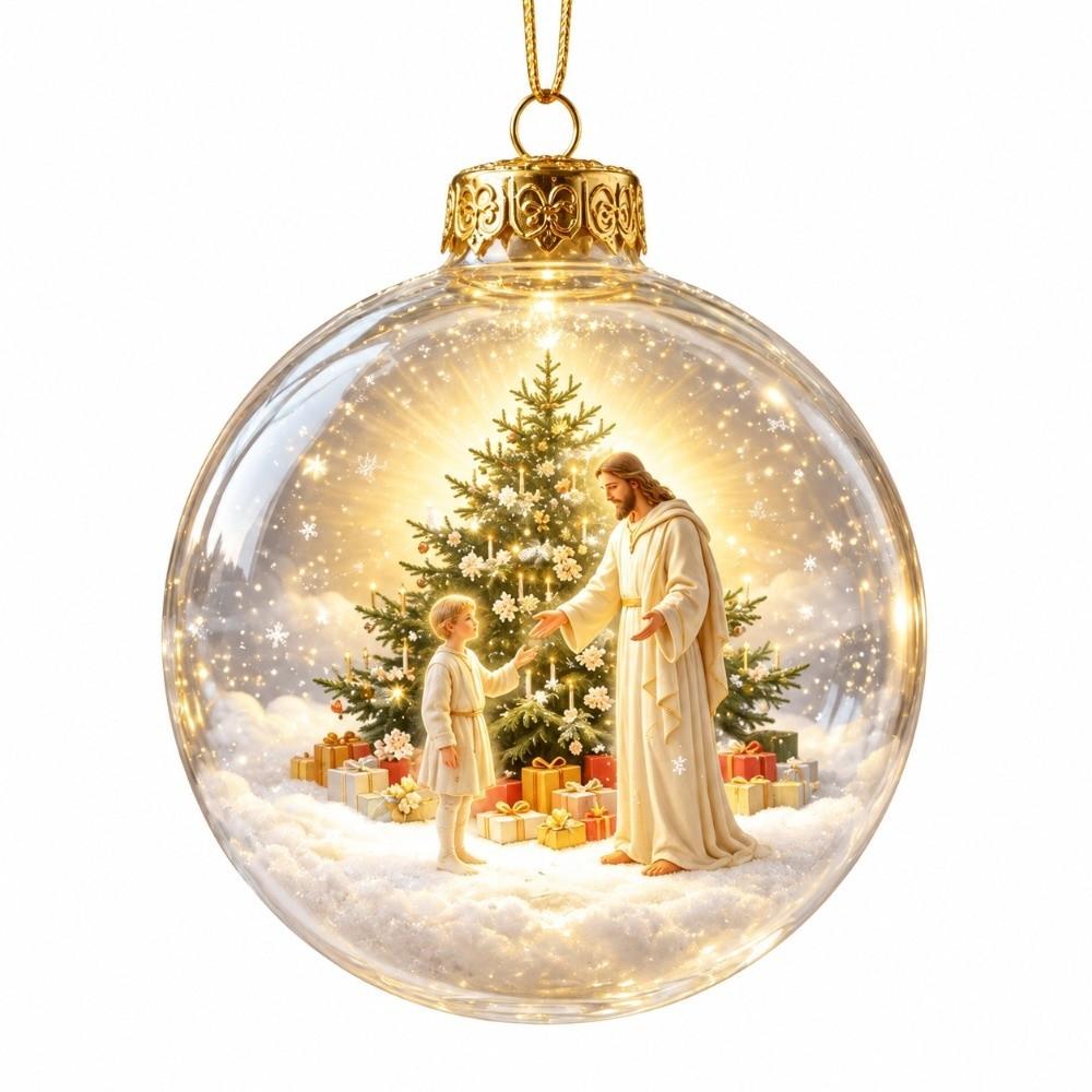 Plastic Christmas Tree Bauble Lighted Hanging Ornament New LED Light Ball Holiday Decor