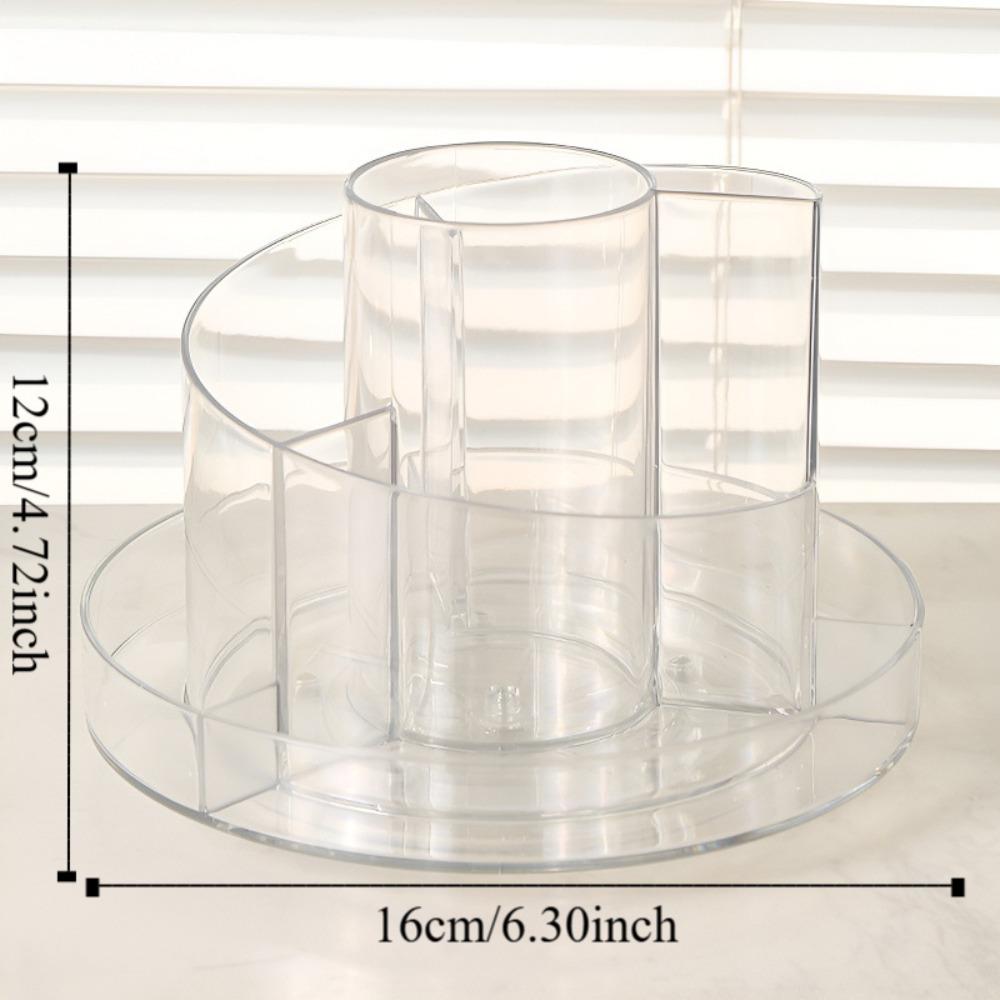 Simple Makeup Brushes Holder 360°Rotating Stationery Organizer Pen Storage Box  Student
