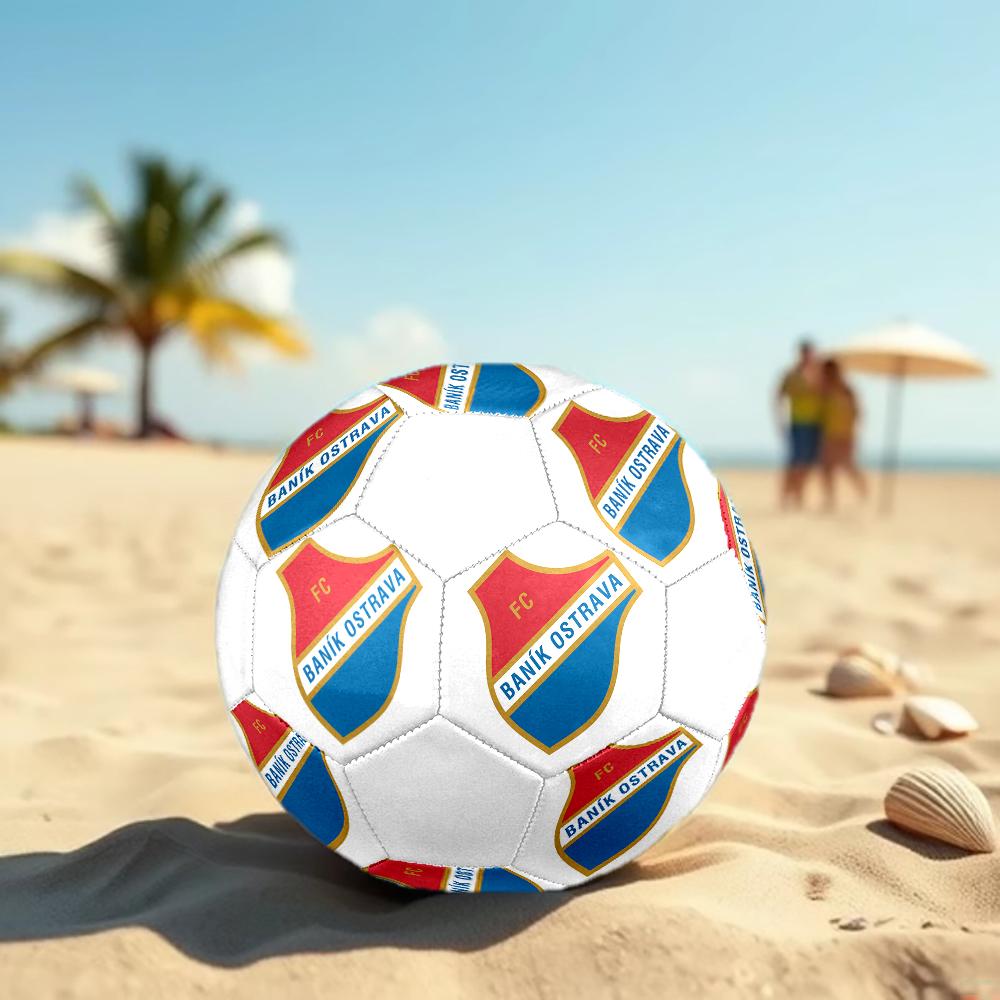 Banik Ostrava FC Soccer Ball, colorful, suitable for all ages, machine-stitched, PVC material, competition grade, durable and high bounce