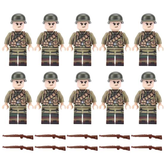 10 шт. фигурка солдата с 10 стрелком оружие аксессуары блок мелкие частицы строительная игрушка солдат модель настольный песок