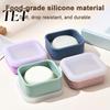 Travel Soap Holder for Camping Portable Silicone Box with Lid, Mini Square Waterproof Lightweight Accessory Toiletries Case, Reusable Container