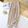 2025 Winter New Women's Pants Flannel Thickened Warm Bar Pattern Sleep Pants Four Color Pocket Home Pants Ladies Bottoms Womens