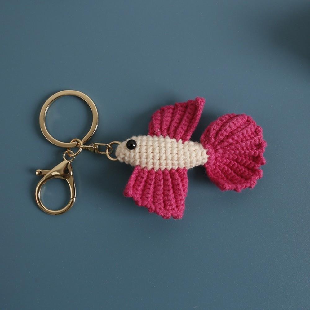 Ocean Series Marine Life Crochet Keychain Woven Knitting Bag Charms Hanging Decoration