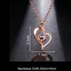 Emmaya New Rose Gold 100 Language I love You Necklace Memory Projection Pendant Wedding Letter
