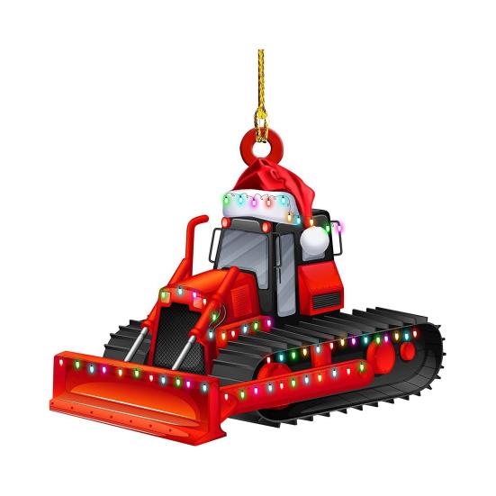 Christmas Vehicle Ornament Acrylic Truck Tractor Airplane Christmas Tree Ornament for Holiday Party Decoration