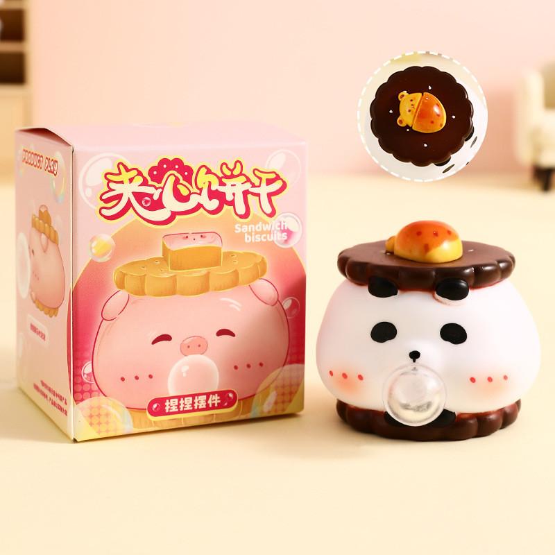 Adorable Cartoon Squeeze Biscuit Decorative Figurines For Stress Relief In Home Office