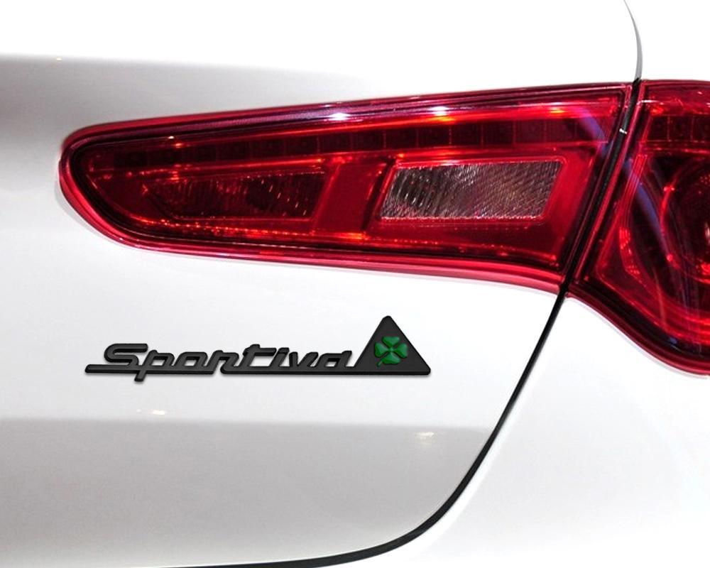 1PC Four Leaf Clover Sportiva Logo Car Rear Trunk Decoration Metal Sticker for Alfa Romeo Giulia Mito Giulietta GT 147 156 159 qa9