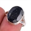 Natural Blue Sunstone Gemstone 925 Solid Sterling Silver Jewelry Ring S.6.5 Y9t61