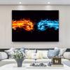Современное настенное искусство Креативная живопись Лед и Пламя Кулак Картина на холсте Постеры и принты Настенное искусство Постер Картина Декор для гостиной