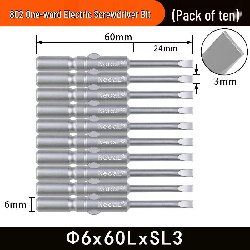 Nigao S2 6MM Round Shank Magnetized Slotted Electric Screwdriver Bit 802