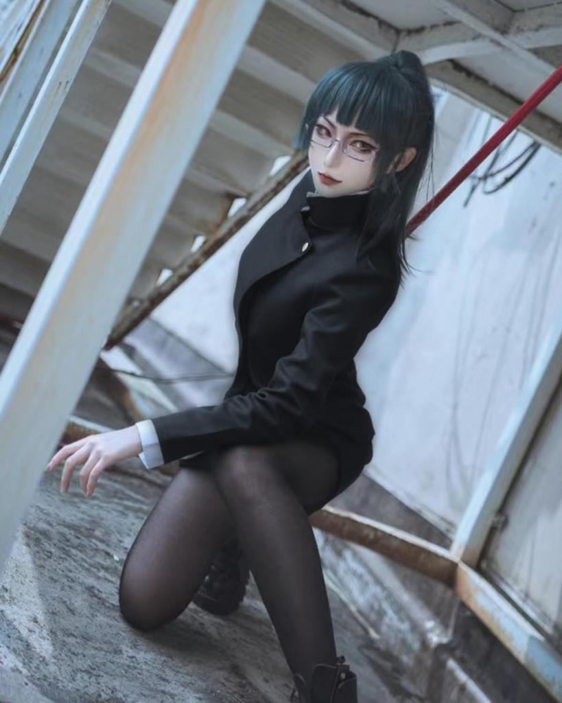 Маки Косплей с очками для косплея 4-го класса Дзюдзюцу Кайсен, полный взрослый культурный парик для косплея Маки [Камидзу Рёхин] Парик Зен'ин, костюм, в комплекте, набор,