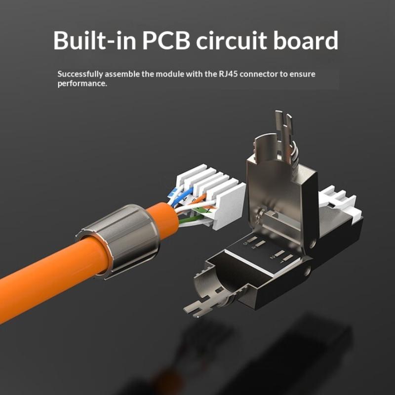1 шт. Инструмент для разъемов Cat7 Cat6A Cat8 RJ45 Безвинтовой Цинк-сплав Экранированные Ethernet-терминаторы