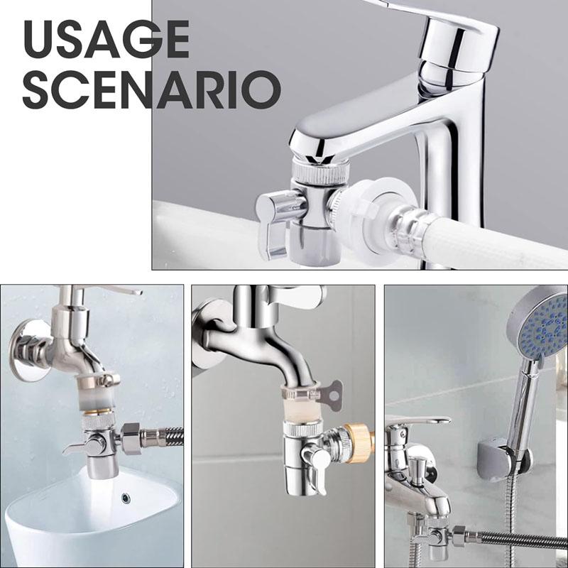 Переключающий клапан для душа из сплава премиум-класса для смесителя для кухни или ванной комнаты, умственный адаптер, одна ручка, полированный хром
