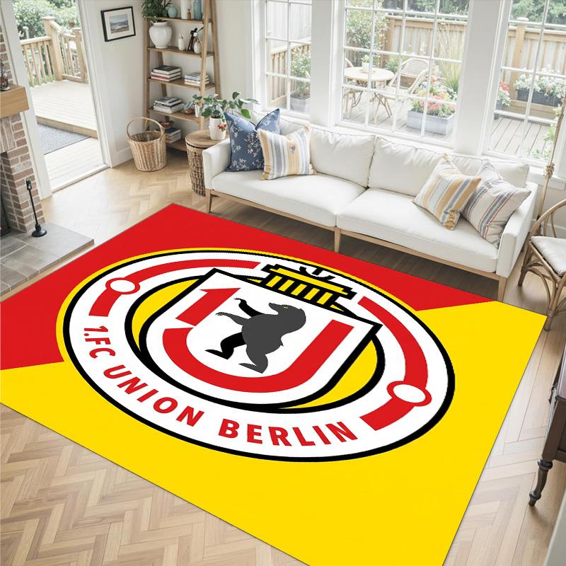 Union Berlin FC Design Crystal Velvet Carpet Cozy Non?Slip Printed Rug For Bedroom Living Room Entrance
