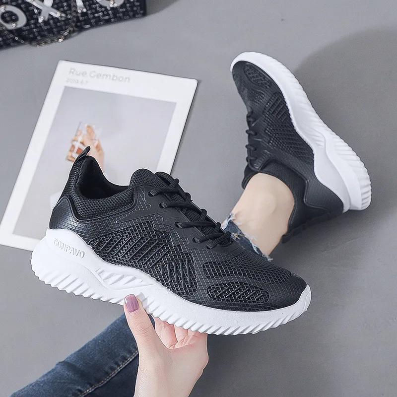 Женские кроссовки Wild Breathable и легкие кроссовки Single Net Women Fashion Trend Student Sneakers White Casual Shoes