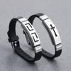 Personality Cross Hui Pattern Silicone Bracelet Men Wristband Jewelry Accessories Korean Hand Rope