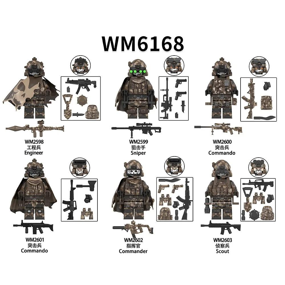 WM6147 WM6168 WM6169 Military Series SWAT Special Forces Building Block Commando Soldier City Police Cap Mini Action Figure Toys