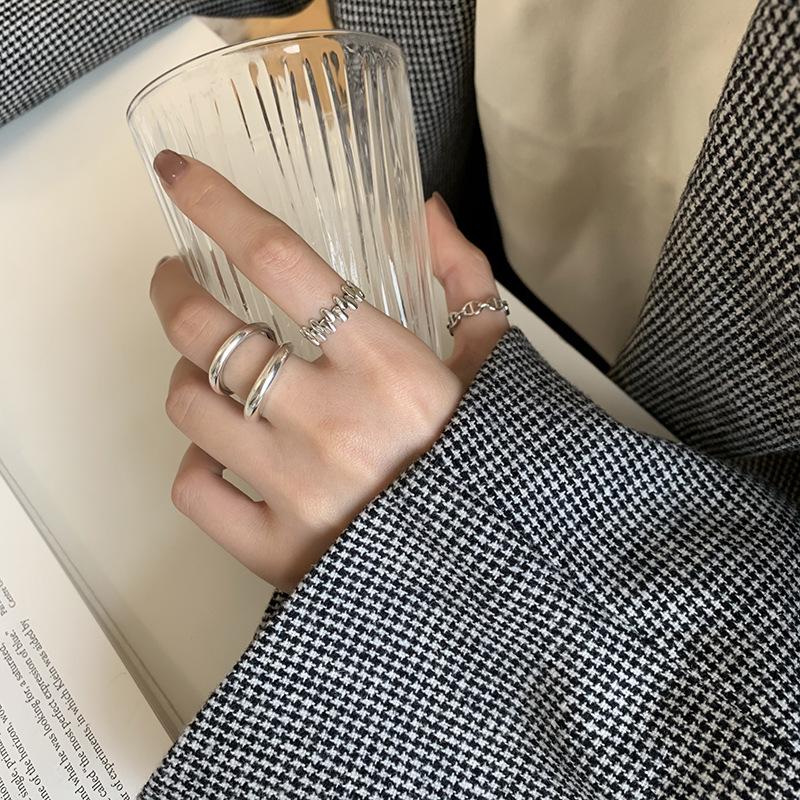 Кольцо Niche Design из стерлингового серебра 925 пробы, женская мода, индивидуальность, холодная и универсальная, высокое чувство, открытое кольцо на указательный палец, прилив