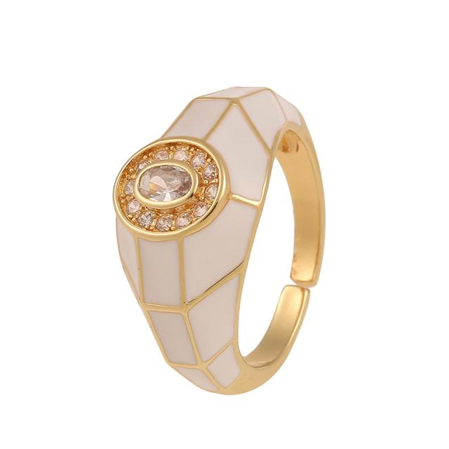 Модный тренд цветная эмалевая строчка открытое кольцо изящное универсальное контрастное кольцо для женщин и девочек геометрические украшения подарки