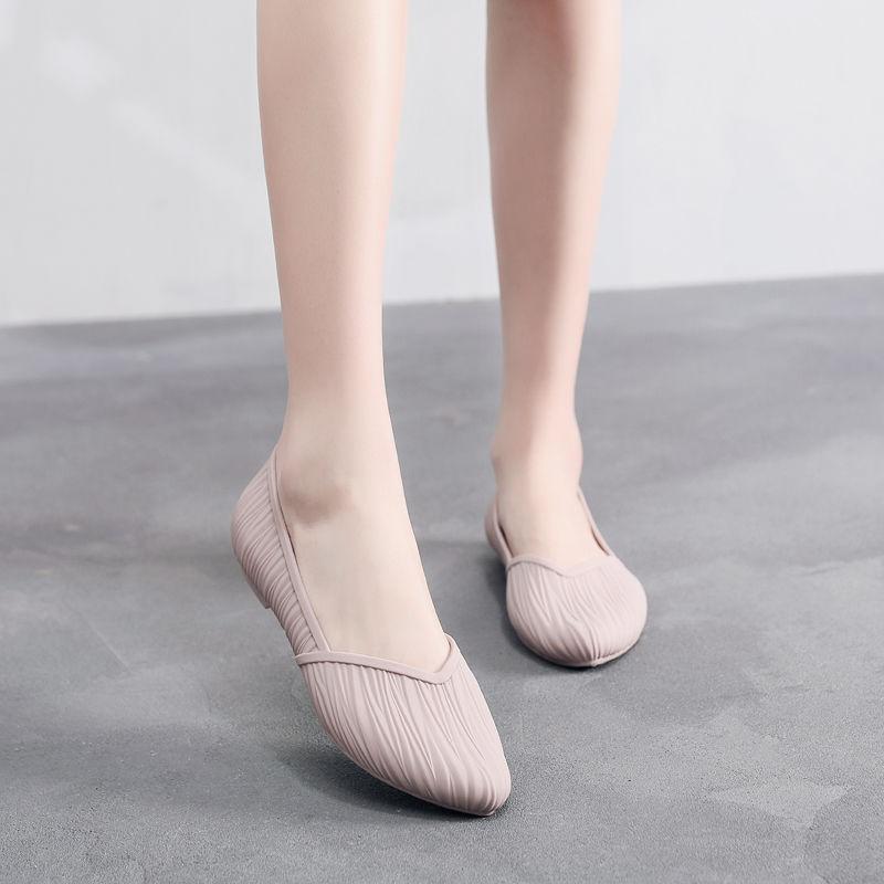 Непромокаемая обувь с низким берцем, резиновые сапоги, женская летняя рабочая резиновая обувь, модная обувь, нескользящие сандалии с мелким носком