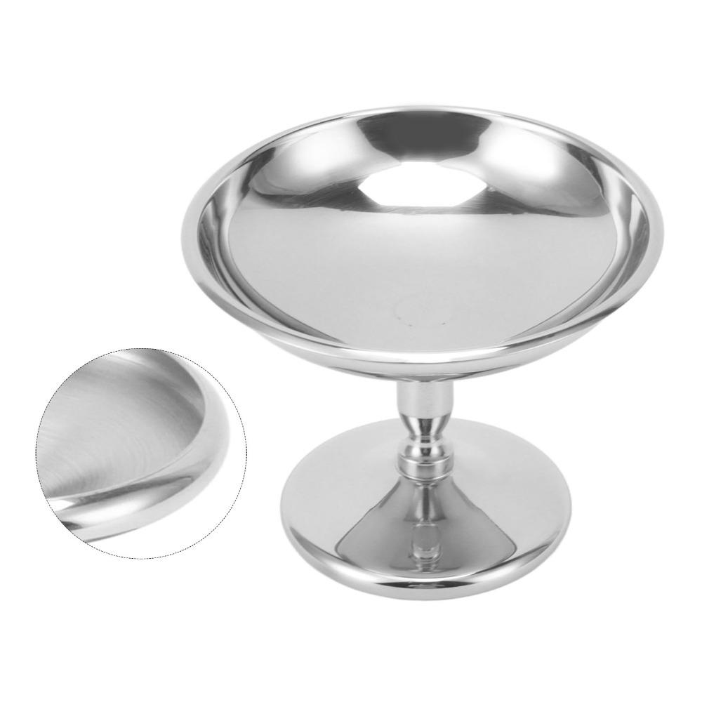 Rustless Steel Ice Cream Cup Stemmed Cocktail Glass Smooth Rim Dessert Cup Restaurant