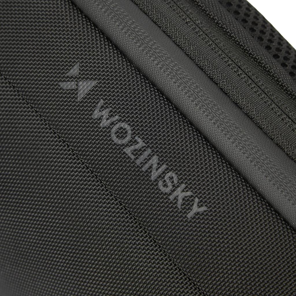 Городской рюкзак Wozinsky Premium на одно плечо, противокражный с органайзером и USB - черный