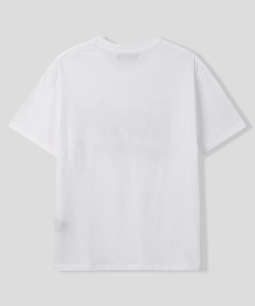 BLACK MOMENT Grunge Shade Lettering Graphic Oversized Short Sleeve T-Shirt [Charcoal]