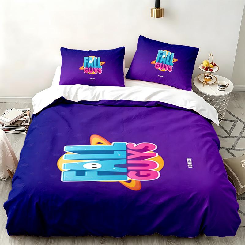 Fall guys 3pc set Perfect for bedroom use Comfortable bedding set includes a duvet cover and two pillowcases Ideal birthday or Christmas gift