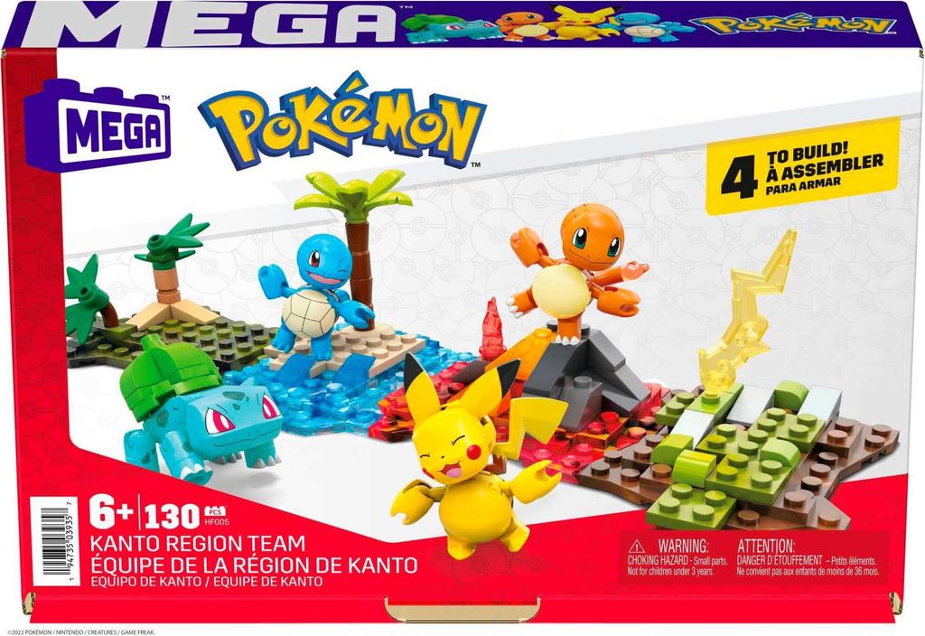 MEGA Конструктор Pokemon Команда Канто 130 Деталей Возраст 6+ HFG05 Набор, Детали, Вверх,