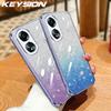KEYSION Роскошный блестящий чехол с покрытием для OPPO A58 4G A38 A18 A78 4G 5G, прозрачный, мягкий ТПУ, противоударная задняя крышка