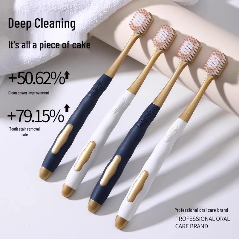 Зубная щетка с мягкой щетиной, широкая головка для мужчин и женщин, тонкая и нежная, семейная упаковка из 6 штук, взрослый унисекс набор
