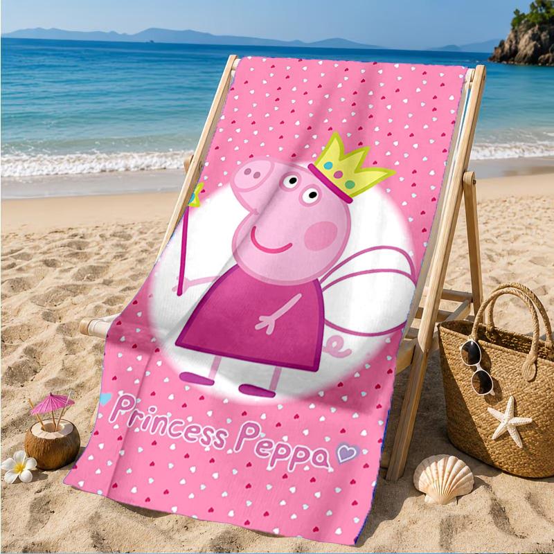 Princess Peppa Beach Towel, Quick-drying, Easy to Care for, Suitable for Both Fitness and Beach Vacations,Sports Essential