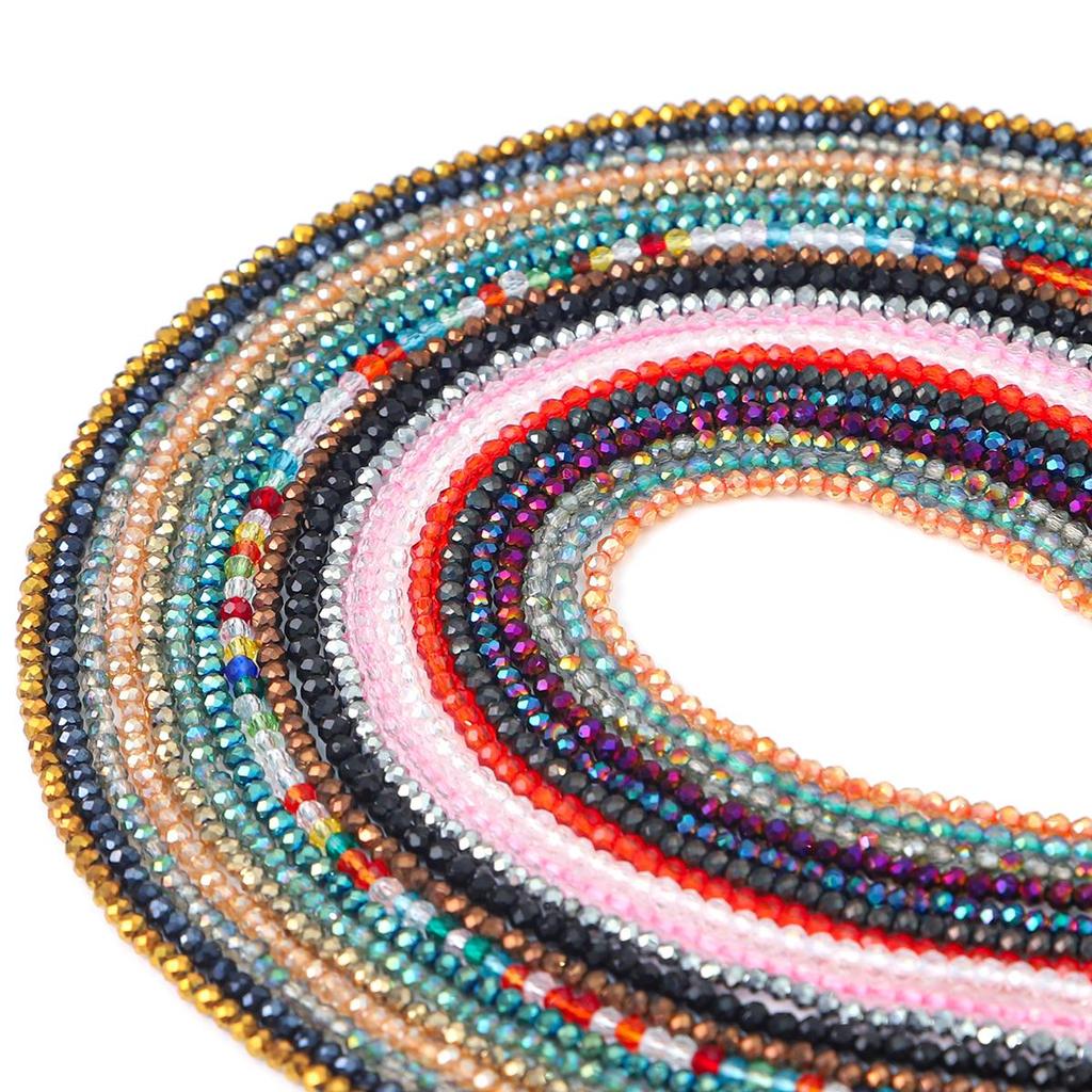 36cm Mini Glass Loose Beads Plated Color Faceted Beads For Jewelry Making DIY Necklace Bracelet Earring
