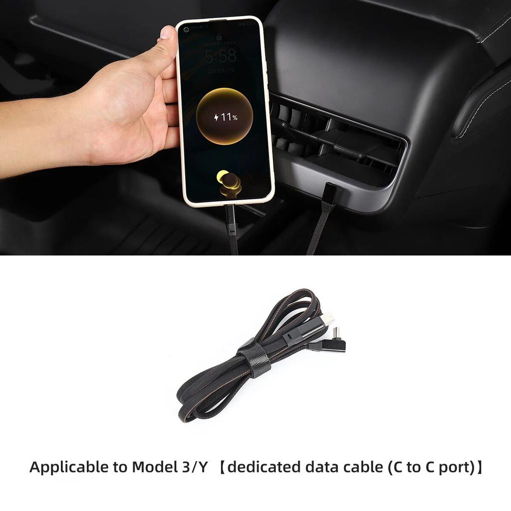 LUCKEASY For Tesla Model 3 Model Y Central Control USB Shunt Hub Car Decoration Accessories 27W Quick Charger Docking Station