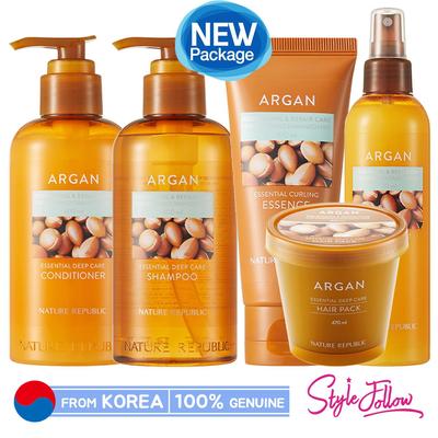 Argan Essential Deep Care (Эссенция для волос, шампунь, кондиционер, маска для волос, увлажняющий спрей для волос, эссенция для завивки волос)