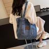 Повседневная джинсовая сумка женская модная холщовая карманная литературная сумка через плечо сумка-тоут