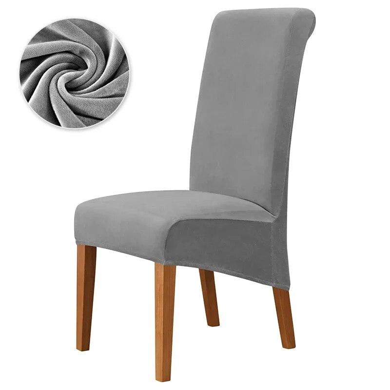 1PC Soft Velvet Chair Cover Solid Color Elastic Dining Chair Covers Winter Warm Seat Slipcovers Home Hotel Wedding Banquet Party
