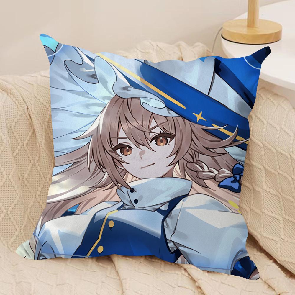 TTouhou Project role game Cushion Cover Silky Short Plush Invisible Zipper Dustproof Sofa Pillow Case for Home Decor