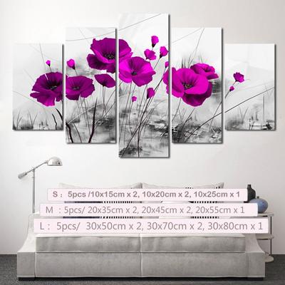Красивый цветок 5 шт./компл. холст настенное искусство домашний декор плакат печатная настенная картина