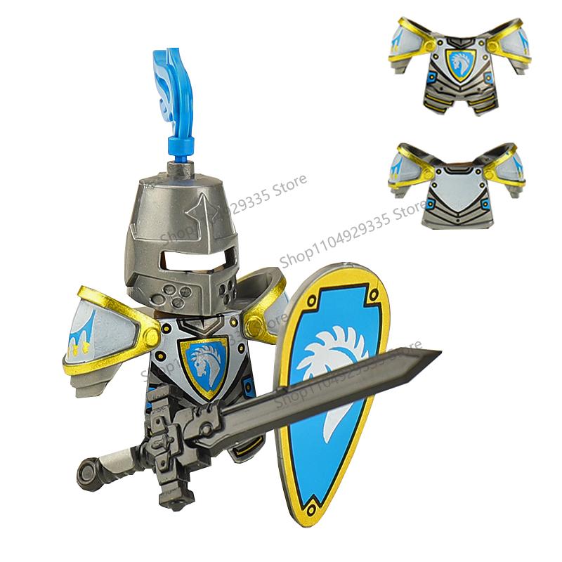 Medieval Military Soldiers Figures MOC Building Blocks Castle Black Eagle Wolf Octopus Griffin Ancient Knight Waffen Bricks Toys