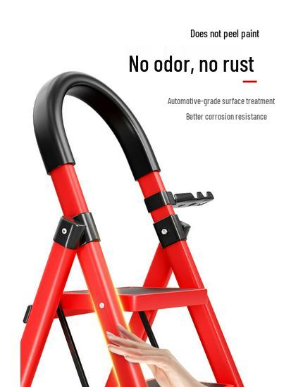 Four-Step Folding Telescopic A-Frame Ladder for Indoor Use