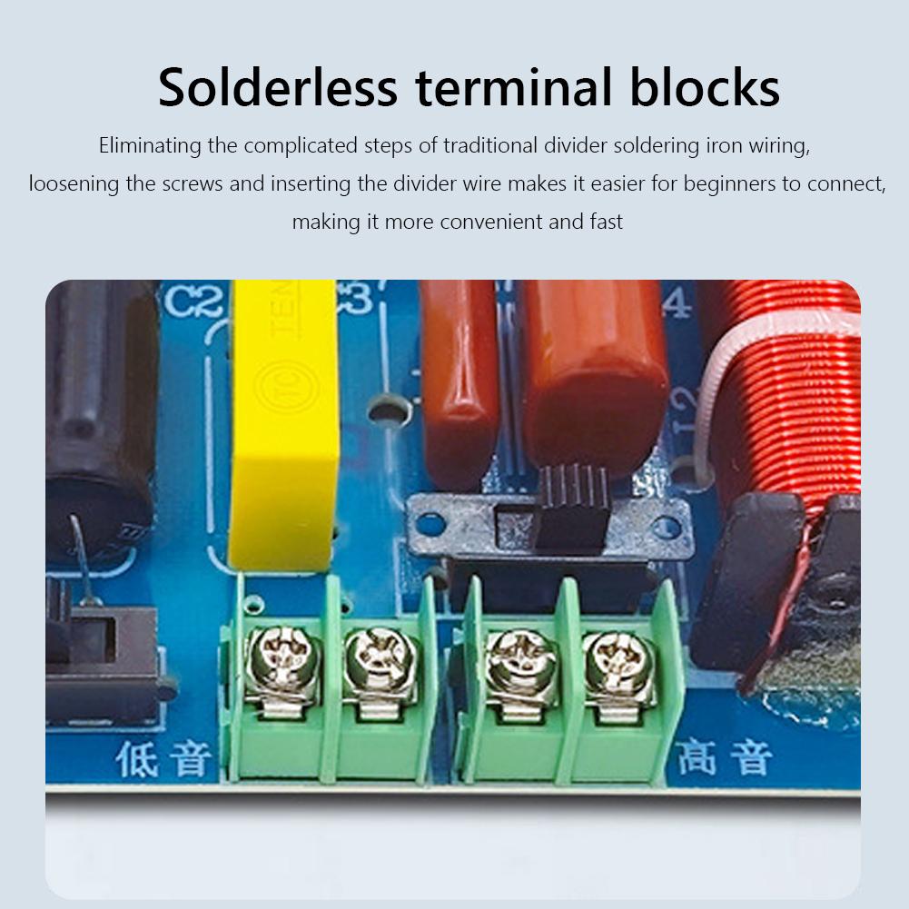 2-Way Frequency Divider Adjustable Frequency Point 250W Audio HiFi Filter Circuit Board Home Theater Audio Modification