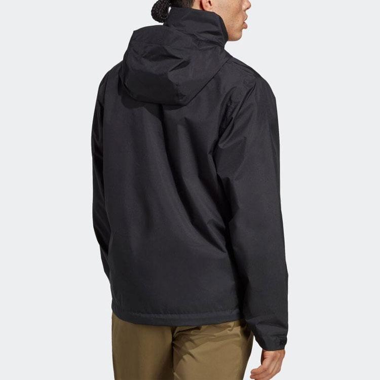 adidas Однотонная куртка с капюшоном и принтом логотипа Мужские куртки Черный HN5455